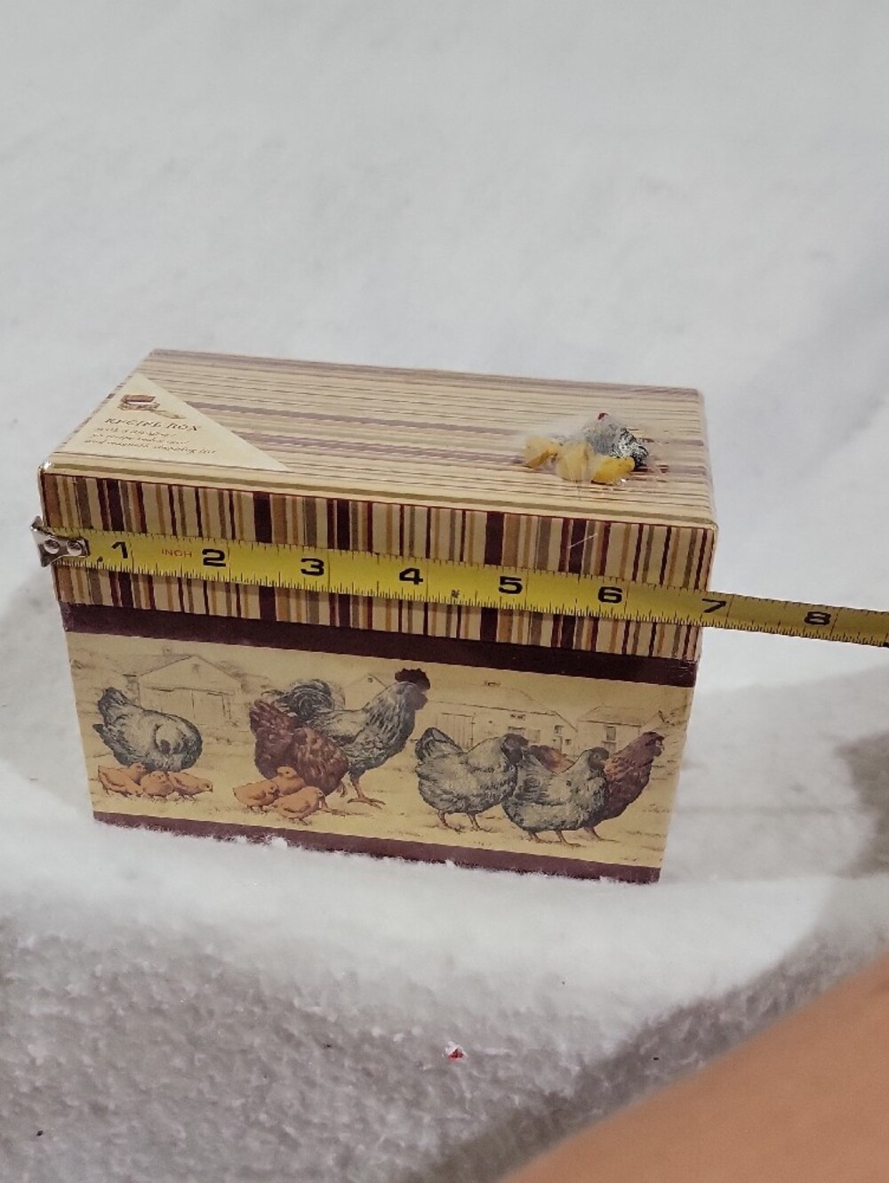 Decorative Chicken Farm Recipe Box - Rustic- Country - NEW - Picture 5 of 6